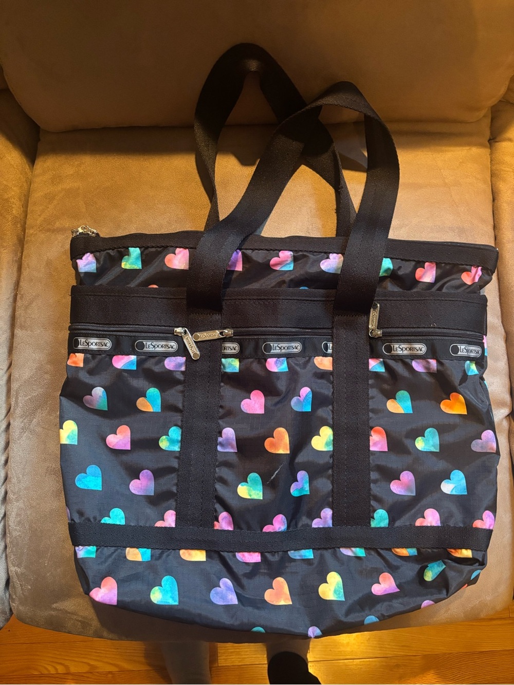 LeSportsac “Wild at Heart” Nylon Zipper Tote (Gently Used)
